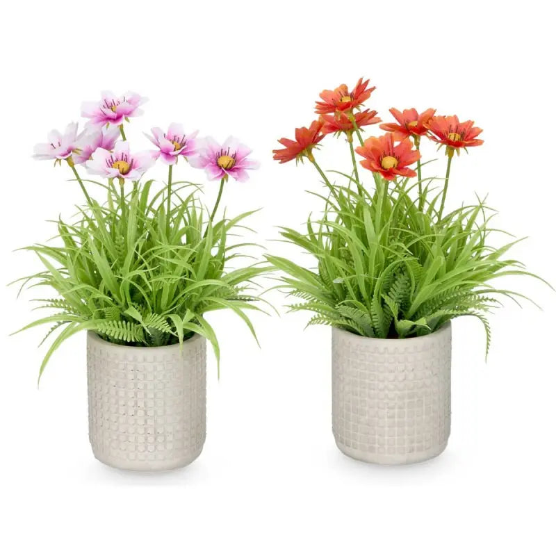 Vaso in cemento per fiori cm 18 x 18 x 23 h colori assortiti