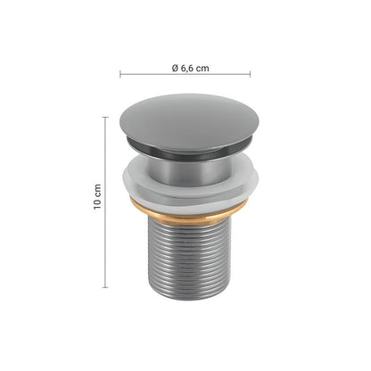 Piletta clic clac 02 in acciaio inox spazzolato universale 9-10 x 6 x 6 cm