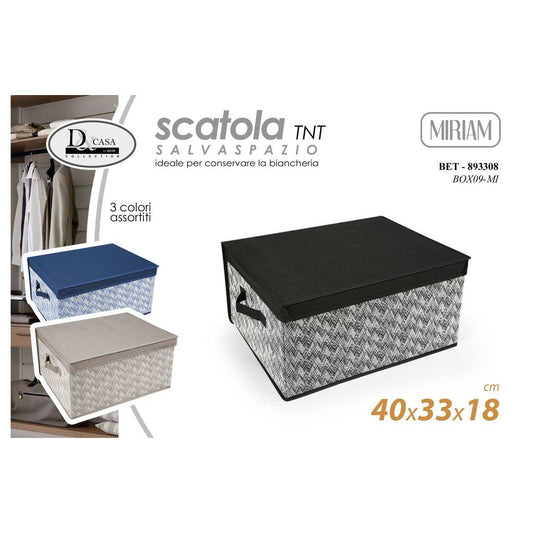 Scatola salvaspazio in TNT Miriam 40x33x18 cm - 1 pezzo assortito