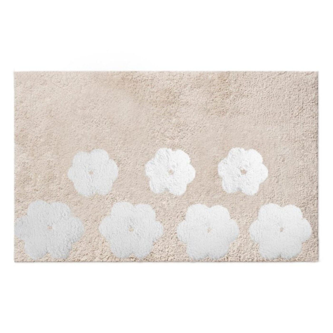 Tappeto bagno Fiori beige antiscivolo cm 50x80