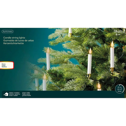 Catena luminosa LED con candele H13,5 cm da esterno