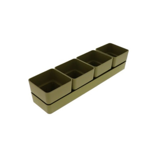 Fioriera con sottovaso rettangolare Verde Oliva